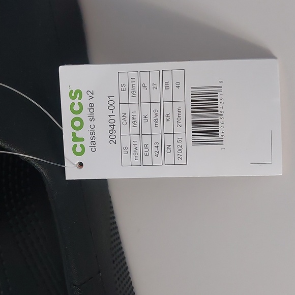 Crocs Classic  slide V2 sandals comfort black mens 9 women's 11 - Picture 5 of 5